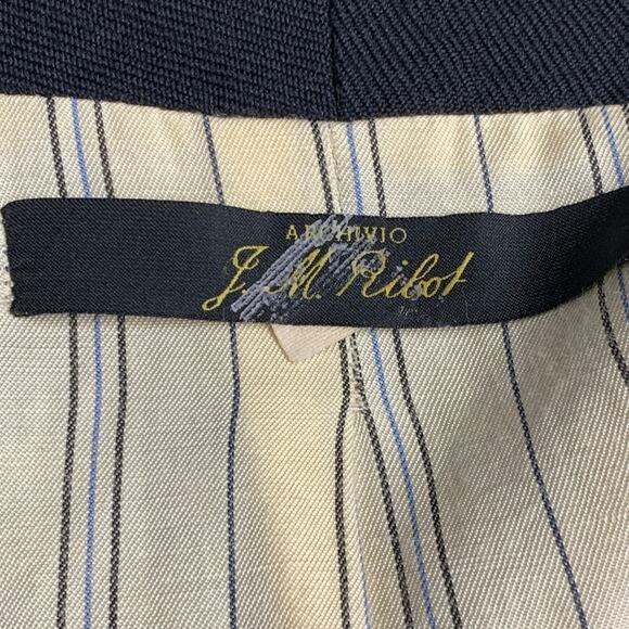 ARCHIVIO J.M.RIBOT Size M Black Wool Twill Single Breasted Buttoned Jacket - Picture 5 of 7
